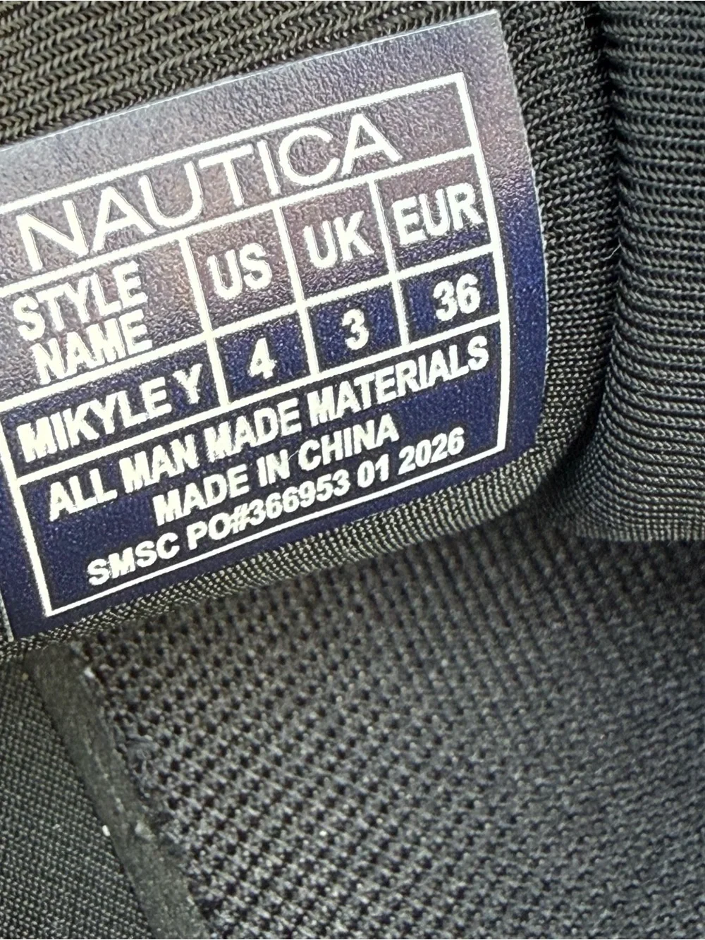 Nautica Kid’s 4 Low Top Athletic Sneakers Black White Lace-Up Activewear Casual